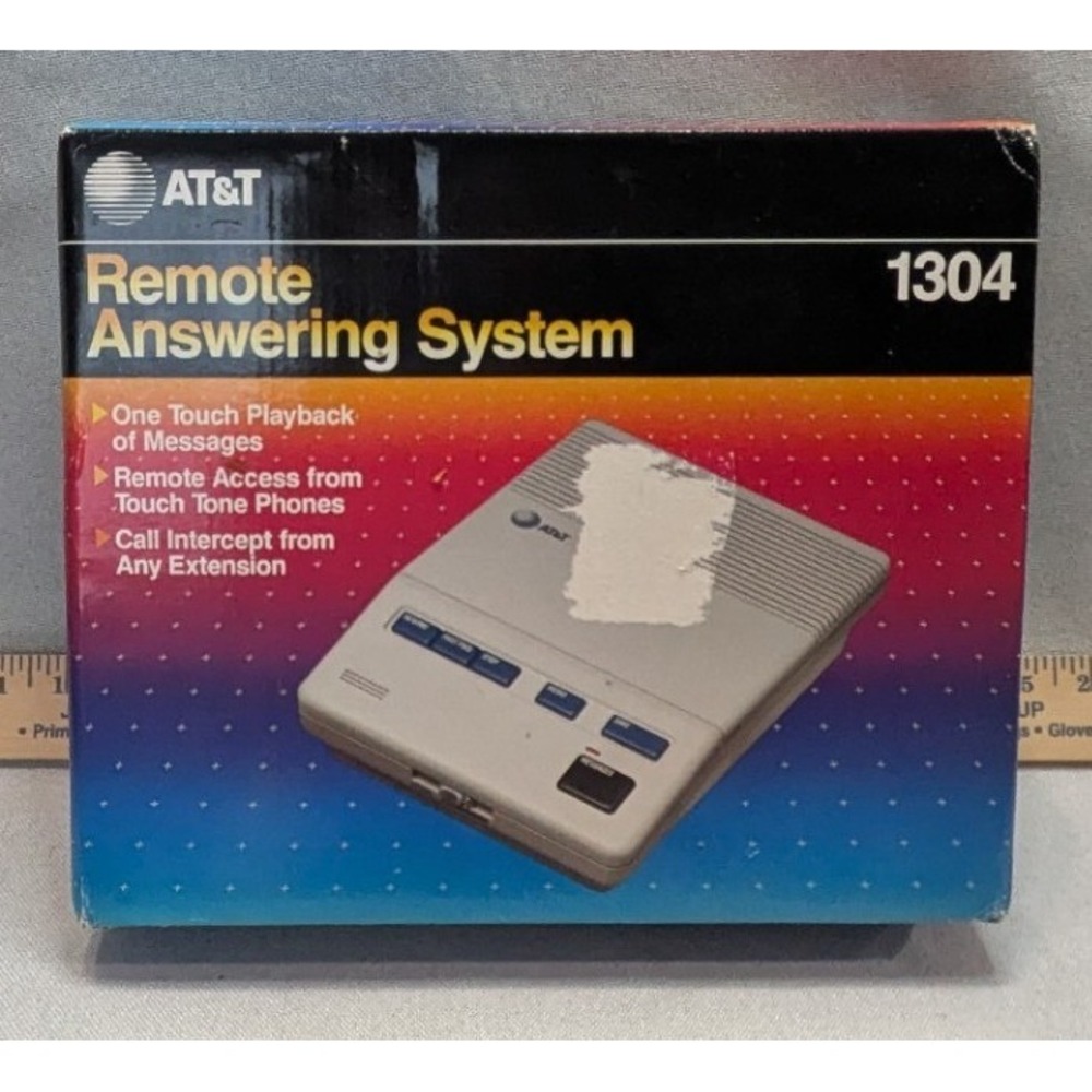AT&T Remote Answering System 1304 Gray New Vintage Microcassette VOX Boxed